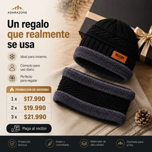 Conjunto Térmico 2 Piezas – Gorro y Cuello Afelpado.
