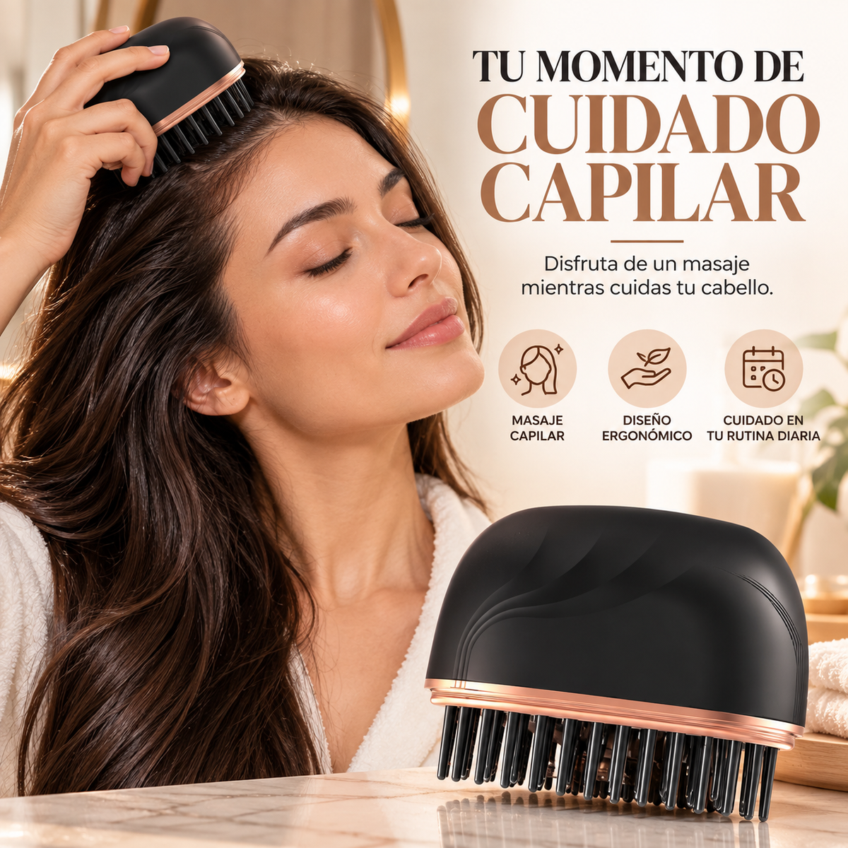 Peine Anti-Frizz Portátil Recargable.