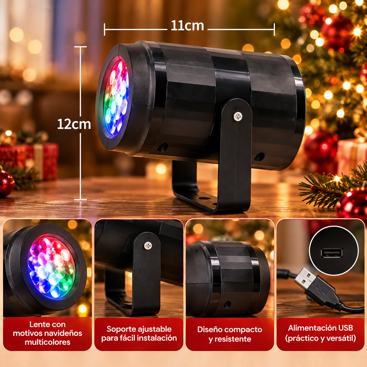 Proyector Luces de Navidad, USB