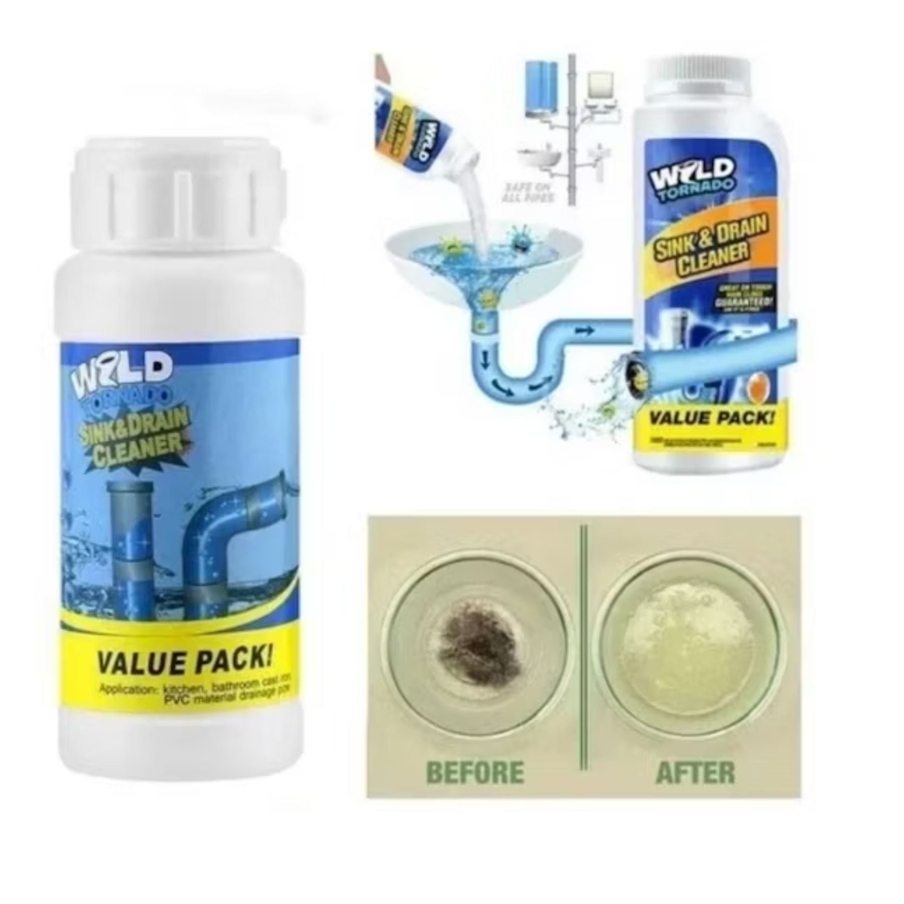 DrainBlast ™ – Polvo Desatascador Profesional 110g.