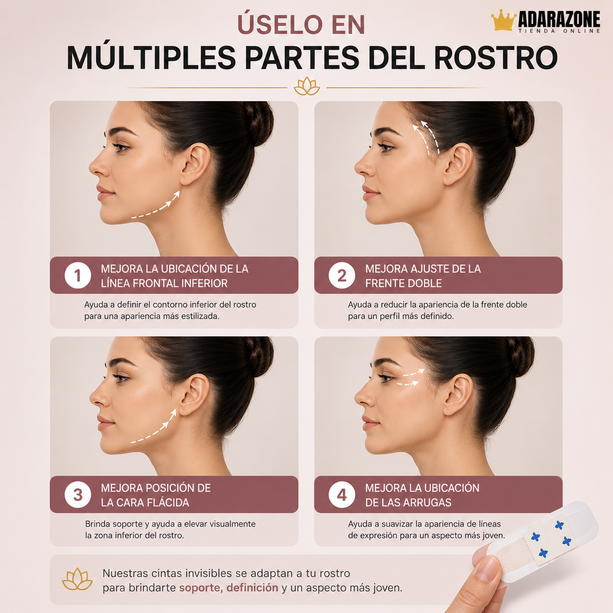 ContourLift Pro ™ Cintas Faciales Lifting Invisible – Pack x40 Unidades ✨