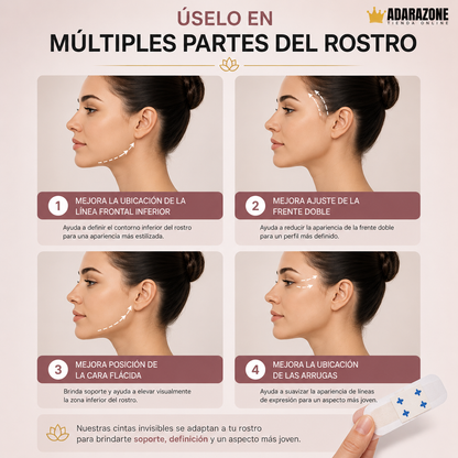 ContourLift Pro ™ Cintas Faciales Lifting Invisible – Pack x40 Unidades ✨