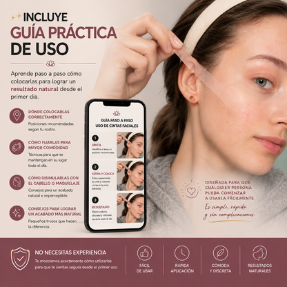 ContourLift Pro ™ Cintas Faciales Lifting Invisible – Pack x40 Unidades ✨