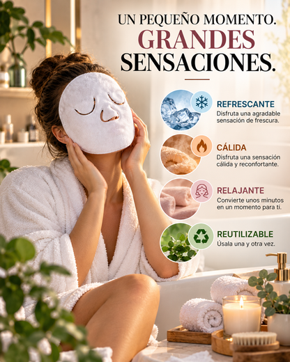 Toalla facial efecto calor y frio