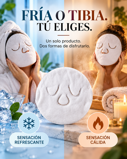 Toalla facial efecto calor y frio