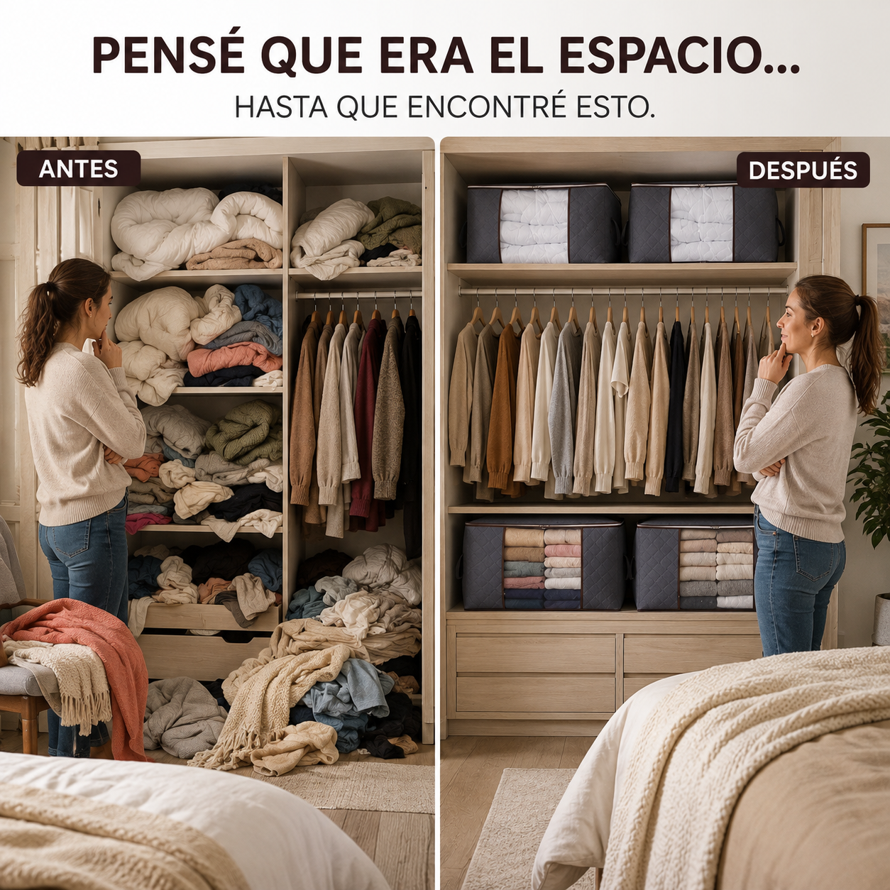 SpaceBag™ — Organizador de Espacio para Ropa y Textiles.