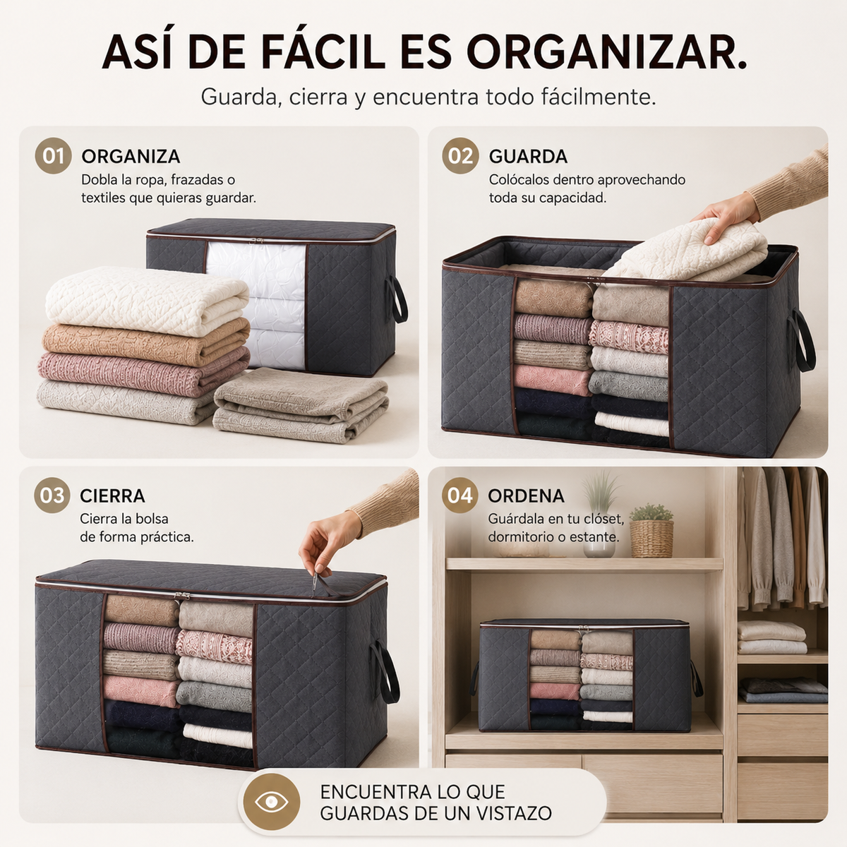 SpaceBag™ — Organizador de Espacio para Ropa y Textiles.