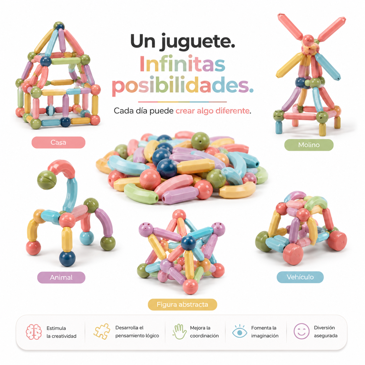 Juego Bloques Construcción Magnéticos 36