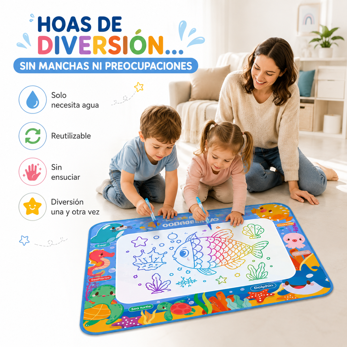 Tapete Mágico de Agua para Pintar
