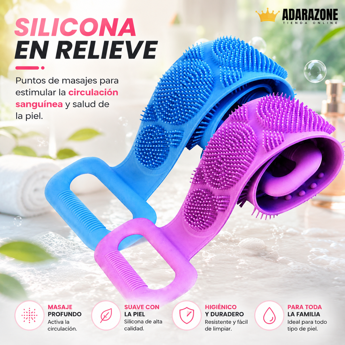 Banda de Silicona para Limpieza Corporal.