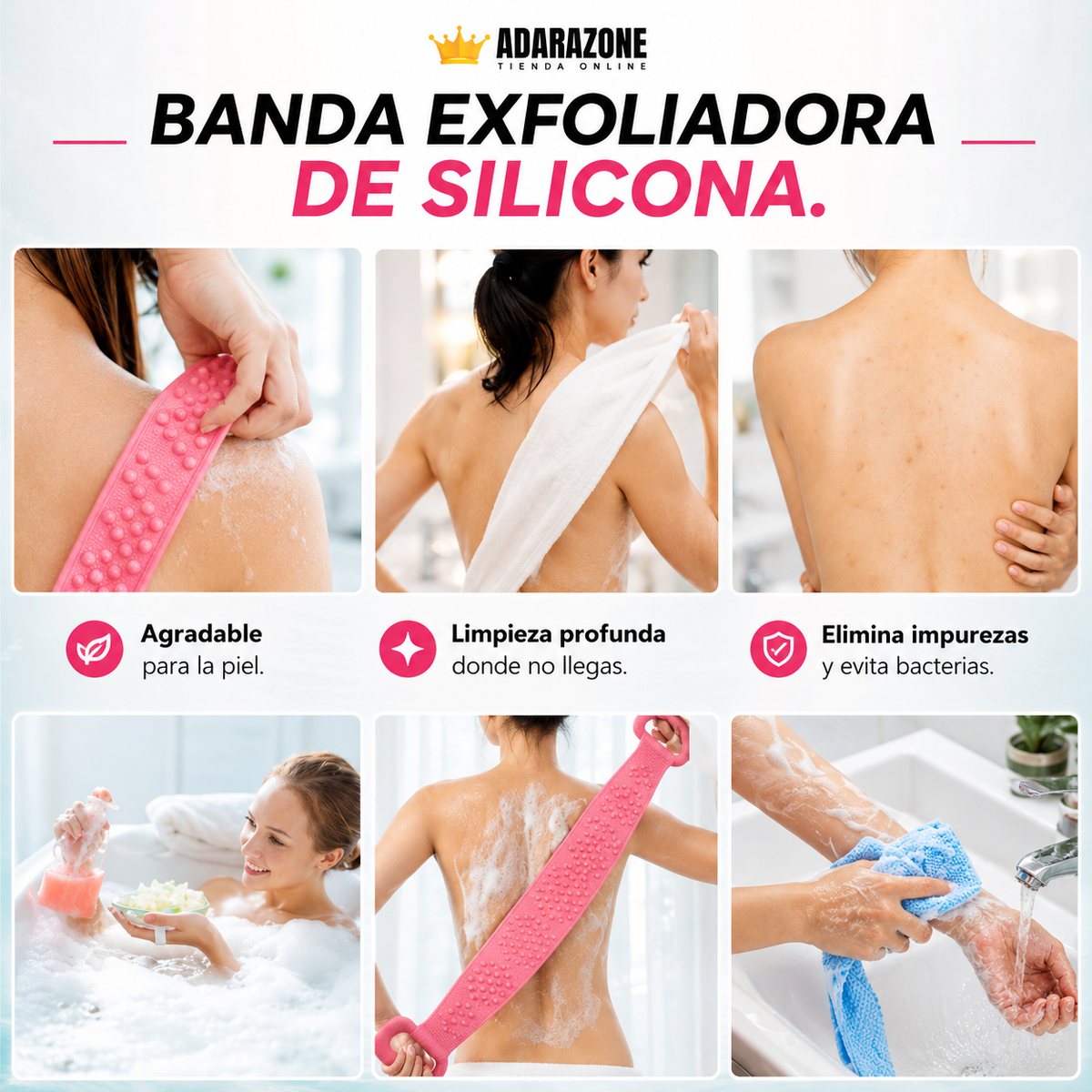 Banda de Silicona para Limpieza Corporal.