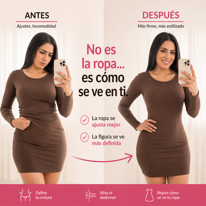 Silueta Pro™ Faja de alta compresión, discreta bajo la ropa.