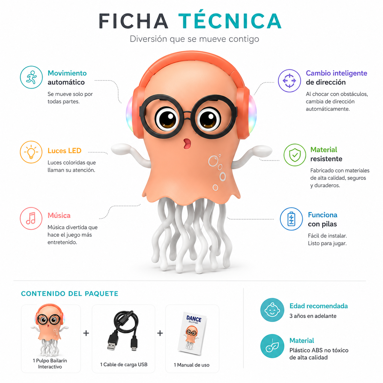Pulpo Travieso™ Un compañero de juego lleno de diversión.