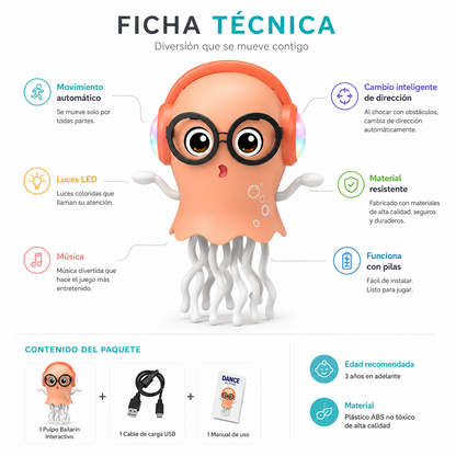 Pulpo Travieso™ Un compañero de juego lleno de diversión.