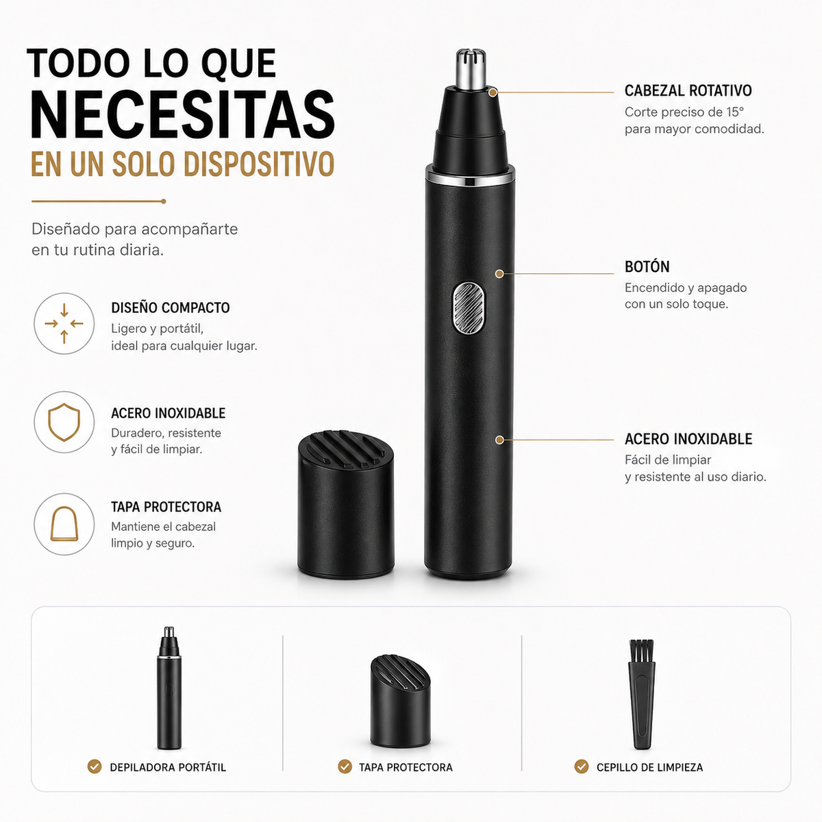 Depiladora Nariz Y Orejas Portatil.