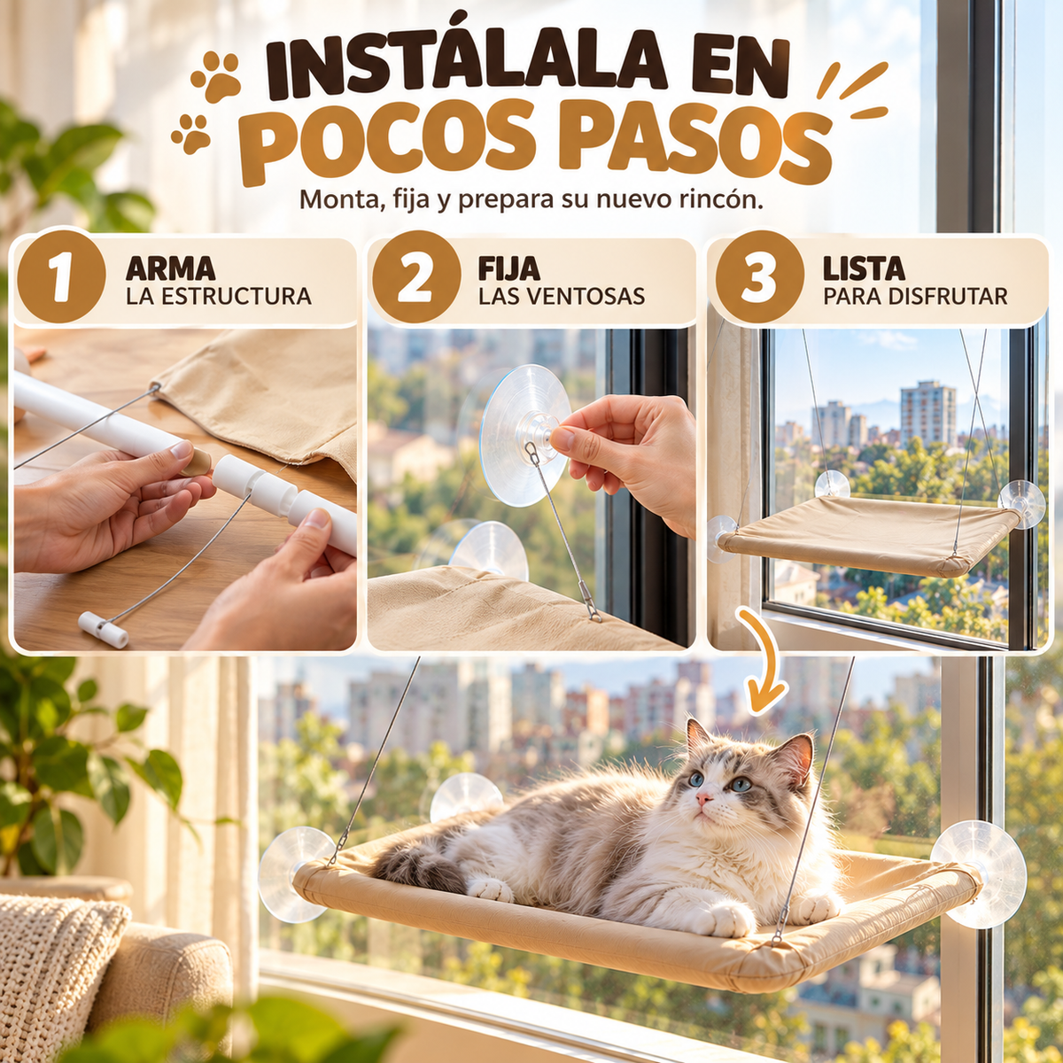 Cama Para Gatos Tipo Hamaca Colgante.