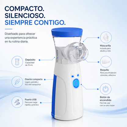 NebuCare™ Nebulizador Portátil Ultrasónico.