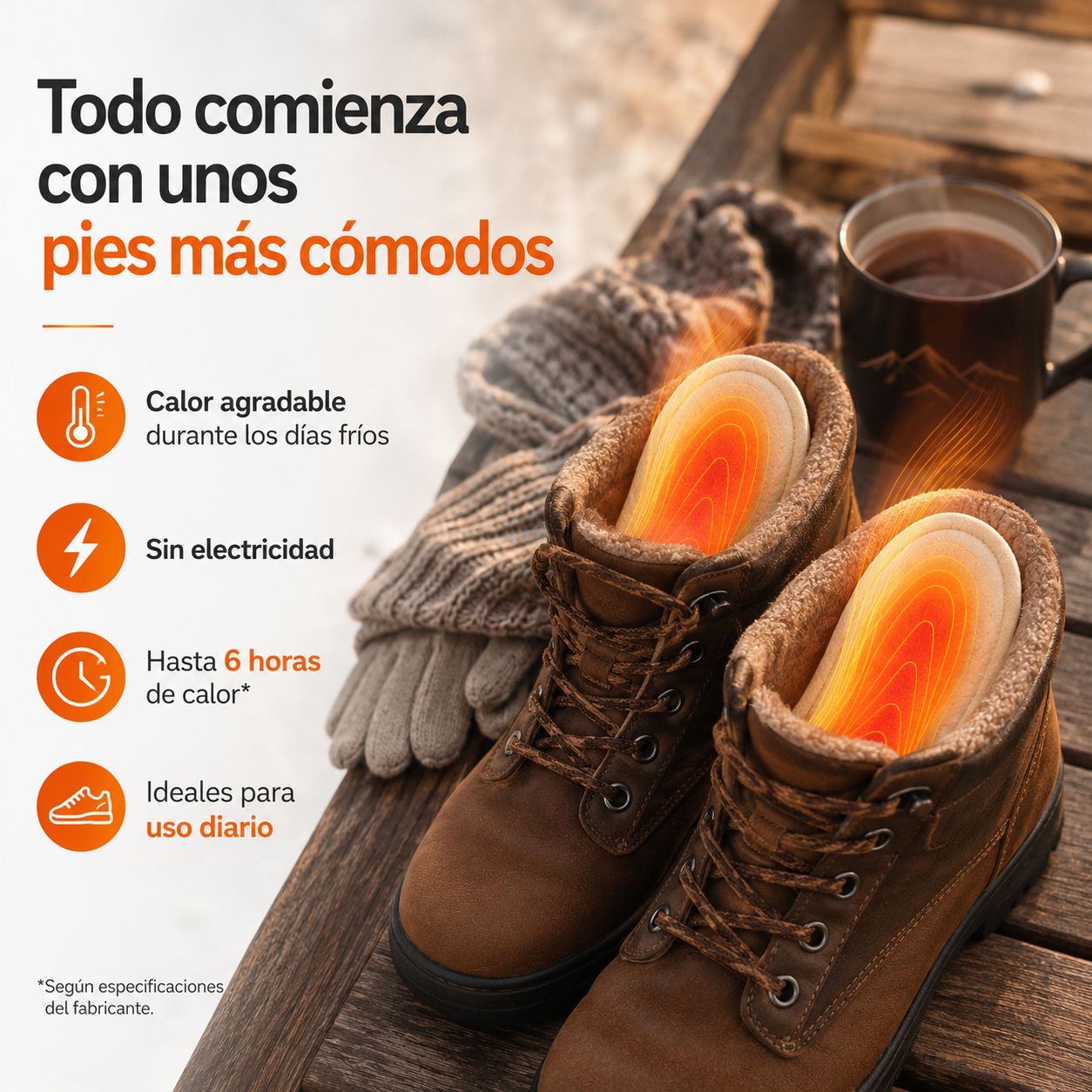Plantillas Autocalentables para Pies Fríos.