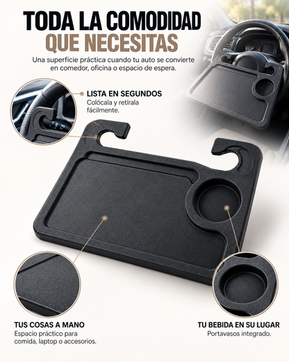 Bandeja para Volante | Convierte tu auto en una mesa en segundos.