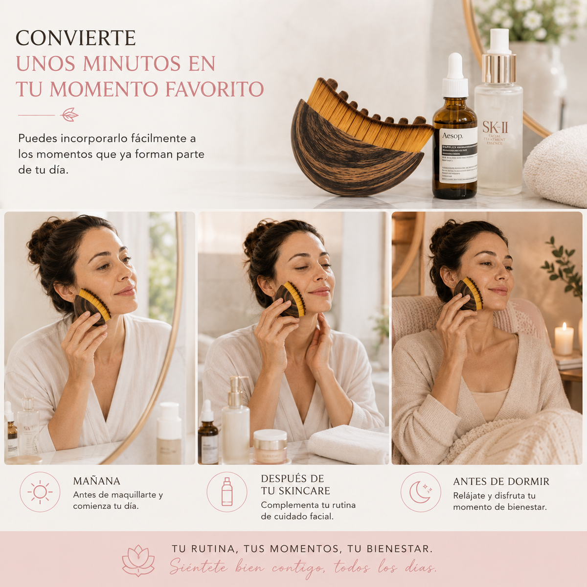 Cepillo drenaje linfático facial