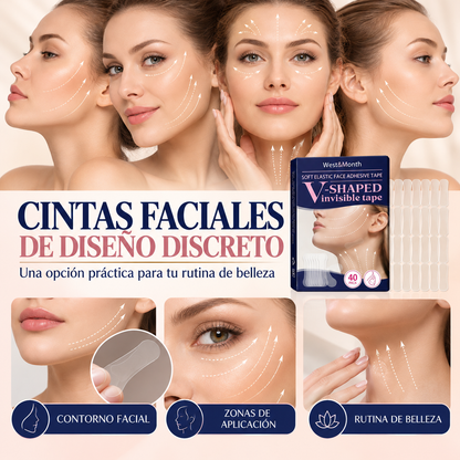 ContourLift Pro ™ Cintas Faciales Lifting Invisible – Pack x40 Unidades ✨