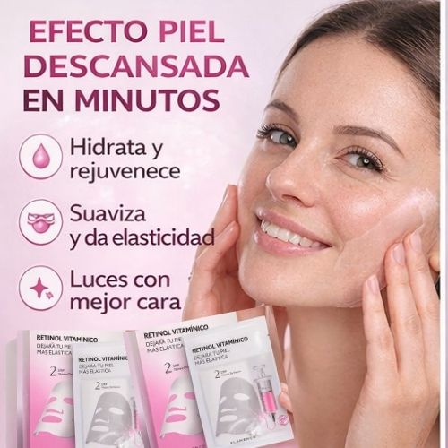 RejuveSkin Retinol Mask™ 10 UNIDADES - Dale a tu piel, un mejor aspecto en solo 10 minutos.