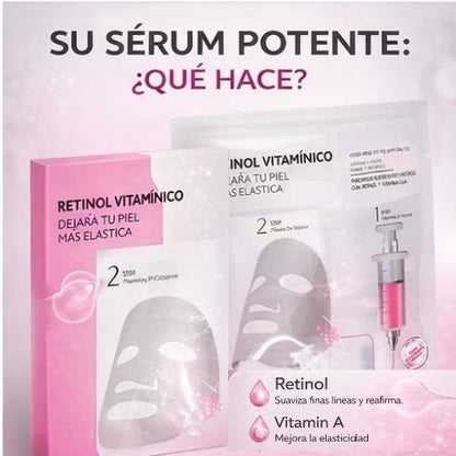 RejuveSkin Retinol Mask™ 10 UNIDADES - Dale a tu piel, un mejor aspecto en solo 10 minutos.