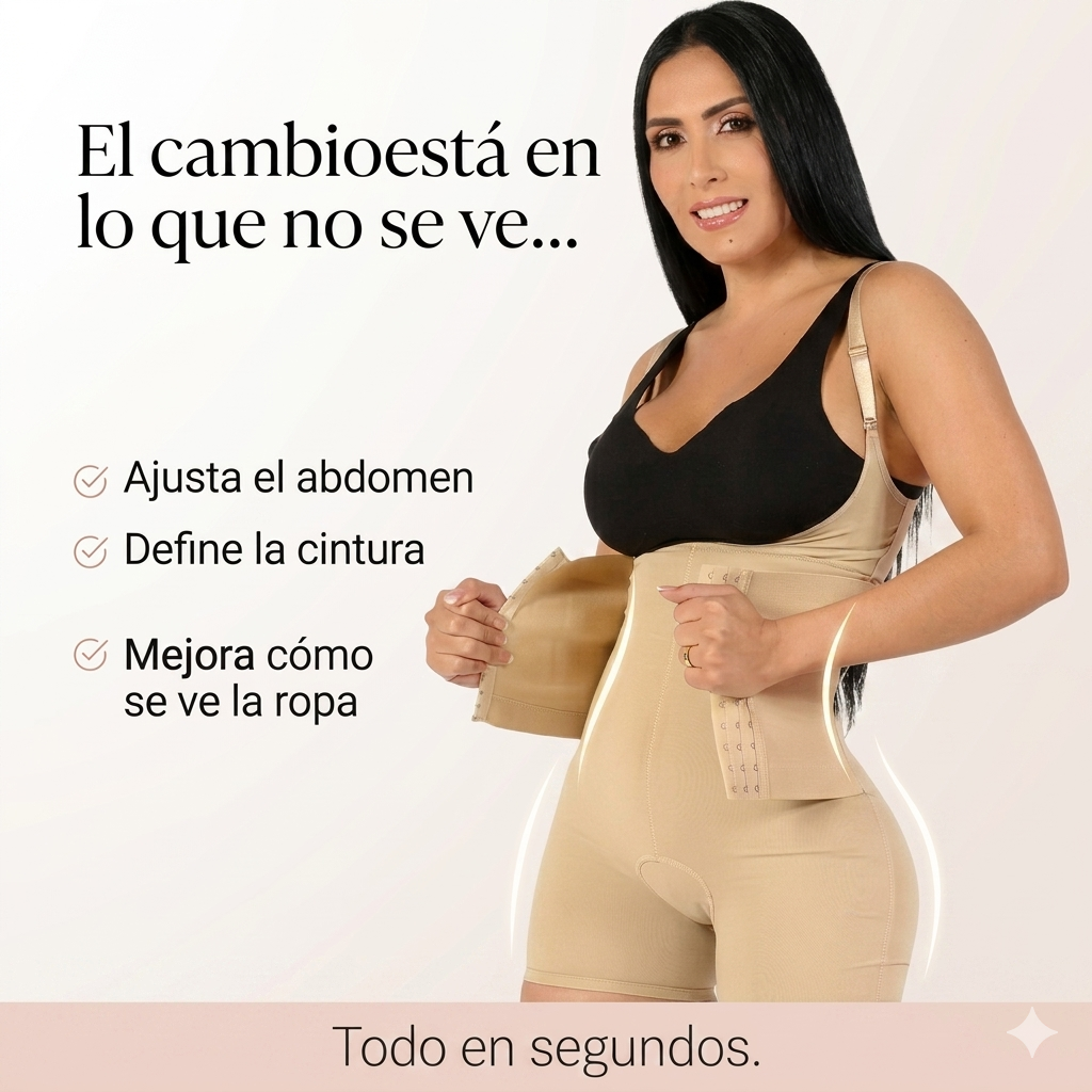 Silueta Pro™ Faja de alta compresión, discreta bajo la ropa.