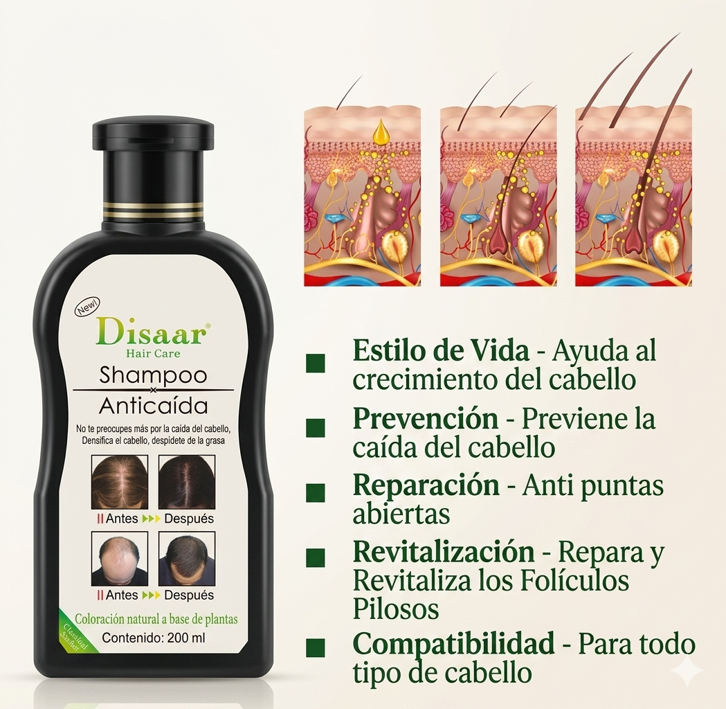 Shampoo Anticaída Reforzador Capilar Disaar 200 ml