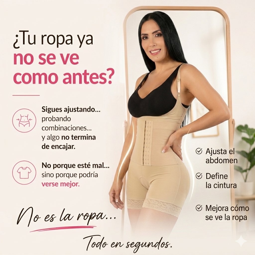 Silueta Pro™ Faja de alta compresión, discreta bajo la ropa.