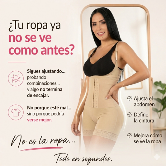 Silueta Pro™ Faja de alta compresión, discreta bajo la ropa.