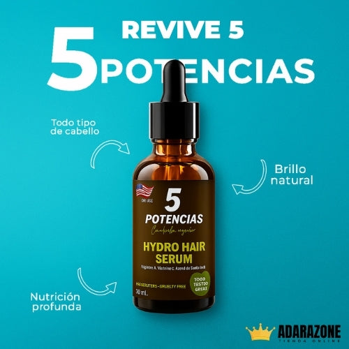 🌿 REVIVE 5 – Sérum Capilar 5 Potencias