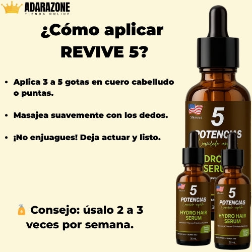 🌿 REVIVE 5 – Sérum Capilar 5 Potencias