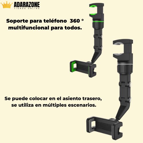 Clip&Go 360 ™   SOPORTE PARA CELULAR RETROVISOR PLUS.