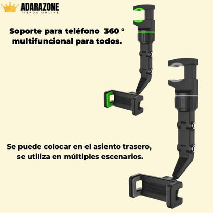 Clip&Go 360 ™   SOPORTE PARA CELULAR RETROVISOR PLUS.