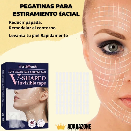 ContourLift Pro ™ Cintas Faciales Lifting Invisible – Pack x40 Unidades ✨