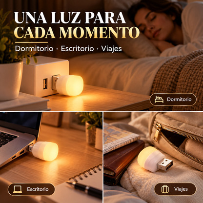 Pack 2 Mini Luz Nocturna LED -USB.
